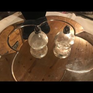 Vintage 90’s Crackle Blown glass salt & Perpper